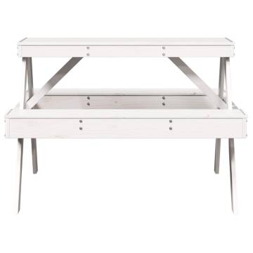 Picnic Table White 105x134 cm | Solid Wood Pine - Hipomarket