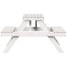 Picnic Table White 105x134 cm | Solid Wood Pine - Hipomarket