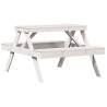 Picnic Table White 105x134 cm | Solid Wood Pine - Hipomarket