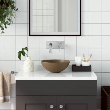 Stylish Matt Cream Round Bathroom Sink | HipoMarket