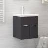 Stylish Sink Cabinet with Built-in Basin | Grey Engineered Wood