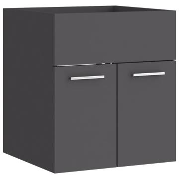 Stylish Sink Cabinet with Built-in Basin | Grey Engineered Wood