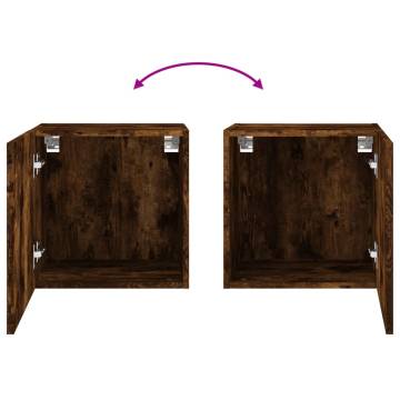 Smoked Oak TV Wall Cabinets 2 pcs - Stylish Storage Solution