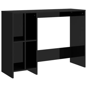 High Gloss Black Notebook Desk - Modern Engineered Wood