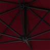 300 cm Burgundy Wall-Mounted Parasol with LEDs - Hipomarket