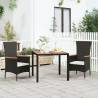 Garden Table with Wooden Top Black Poly Rattan&Solid Wood Acacia Colour black Size 90 x 90 x 75 cm Quantity in Package 1 Material solid acacia wood 