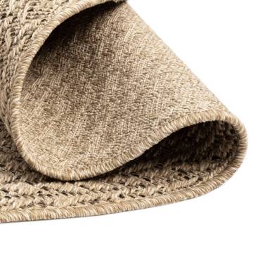 Rug 90 cm Jute Look for Indoor & Outdoor - Hipomarket