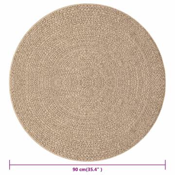 Rug 90 cm Jute Look for Indoor & Outdoor - Hipomarket