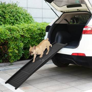 Folding Dog Ramp Black - 153x40x12.5 cm | HipoMarket UK