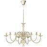 Antique White Metal Chandelier - Elegant 8 x E14 Bulbs