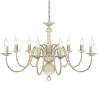 Antique White Metal Chandelier - Elegant 8 x E14 Bulbs