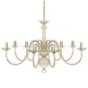 Antique White Metal Chandelier - Elegant 8 x E14 Bulbs