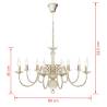 Antique White Metal Chandelier - Elegant 8 x E14 Bulbs