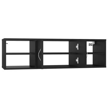 Stylish Black Wall Shelf - 102x30x29 cm Engineered Wood