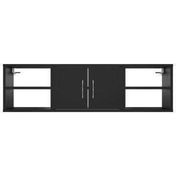 Stylish Black Wall Shelf - 102x30x29 cm Engineered Wood