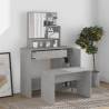 Stylish Dressing Table with Mirror - Concrete Grey 86.5x35x136 cm