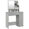 Stylish Dressing Table with Mirror - Concrete Grey 86.5x35x136 cm