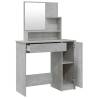 Stylish Dressing Table with Mirror - Concrete Grey 86.5x35x136 cm