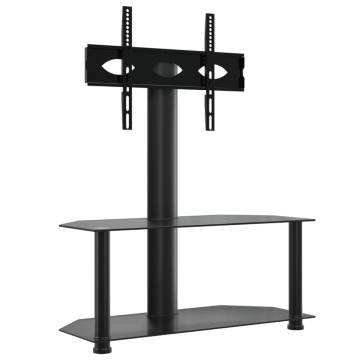 Corner TV Stand 2-Tiers for 32-70 Inch - Stylish Black Design