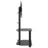 Corner TV Stand 2-Tiers for 32-70 Inch - Stylish Black Design