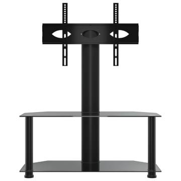 Corner TV Stand 2-Tiers for 32-70 Inch - Stylish Black Design