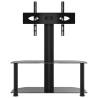 Corner TV Stand 2-Tiers for 32-70 Inch - Stylish Black Design