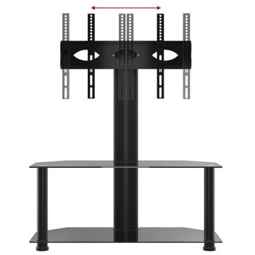 Corner TV Stand 2-Tiers for 32-70 Inch - Stylish Black Design