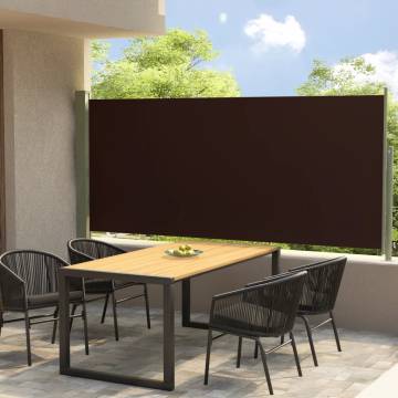 Patio Retractable Side Awning 117x300 cm - Brown Privacy Solution