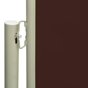 Patio Retractable Side Awning 117x300 cm - Brown Privacy Solution