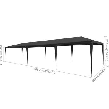 Party Tent 3x9m PE Anthracite - Durable Outdoor Canopy