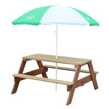 AXI Children's Picnic Table with Umbrella - Brown