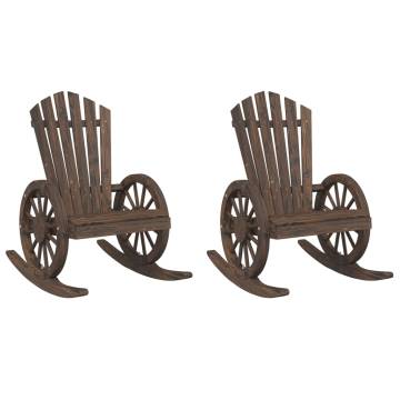 Rocking Adirondack Chairs (2 pcs) - Solid Wood Fir | HipoMarket