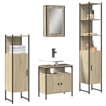 4 Piece Sonoma Oak Bathroom Furniture Set - Stylish & Durable