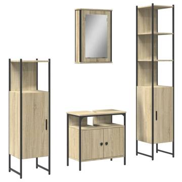 4 Piece Sonoma Oak Bathroom Furniture Set - Stylish & Durable