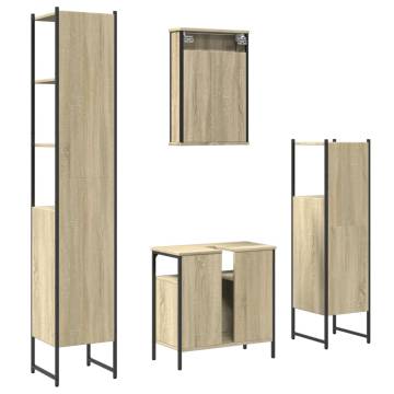 4 Piece Sonoma Oak Bathroom Furniture Set - Stylish & Durable