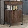 Kitchen Trolley Brown Oak 56x43x89.5 cm Engineered Wood Colour brown oak 