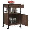 Brown Oak Kitchen Trolley - Stylish Storage Solution