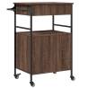 Brown Oak Kitchen Trolley - Stylish Storage Solution