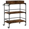 Stylish Smoked Oak Kitchen Trolley - 81.5x41x92.5 cm