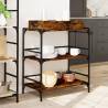 Stylish Smoked Oak Kitchen Trolley - 81.5x41x92.5 cm