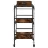 Stylish Smoked Oak Kitchen Trolley - 81.5x41x92.5 cm