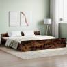 Bed Frame with Headboard with Footboard Smoked Oak 180x200 cm Super King Colour smoked oak Size 180 x 200 cm 