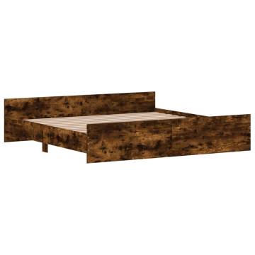 Smoked Oak Super King Bed Frame with Headboard & Footboard