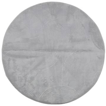 IZA Short Pile Grey Rug Ø 120 cm - Scandinavian Style