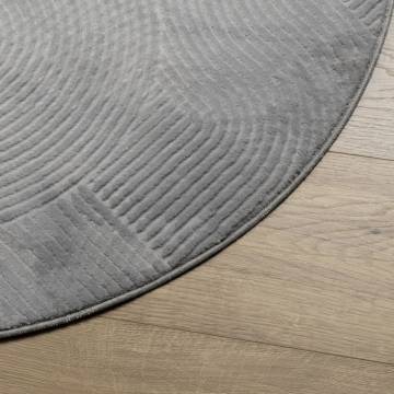 IZA Short Pile Grey Rug Ø 120 cm - Scandinavian Style