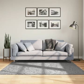 Shaggy Rug PAMPLONA High Pile Modern Grey 160x160 cm | HipoMarket