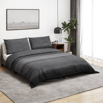 Dark Grey Duvet Cover Set 220x240 cm - 100% Cotton