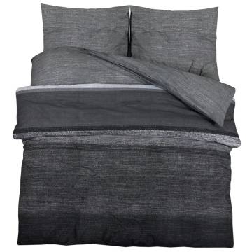 Dark Grey Duvet Cover Set 220x240 cm - 100% Cotton