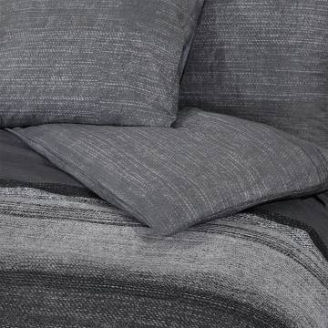 Dark Grey Duvet Cover Set 220x240 cm - 100% Cotton