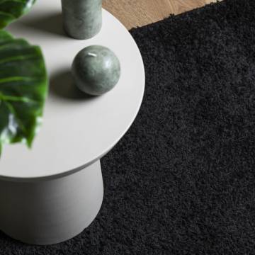 Shaggy Rug PAMPLONA High Pile Modern Black 140x200 cm